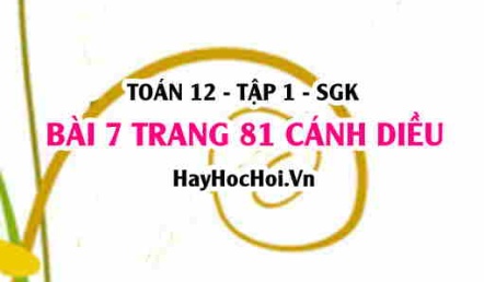 Bài 7 trang 81 Toán 12 tập 1 Cánh Diều
